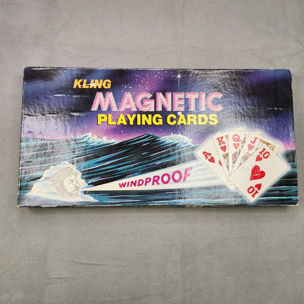 Vintage Kling Magnetic Playing Cards and Board Includes‎ 1 Full Deck Windproof